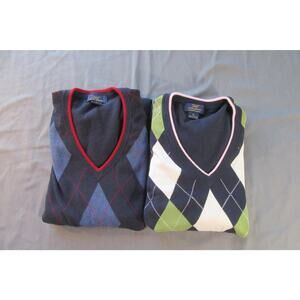 Brooks Brothers 346 (2) Argyle Sweater Vests Blue/Blue Blue/Green Mens XL